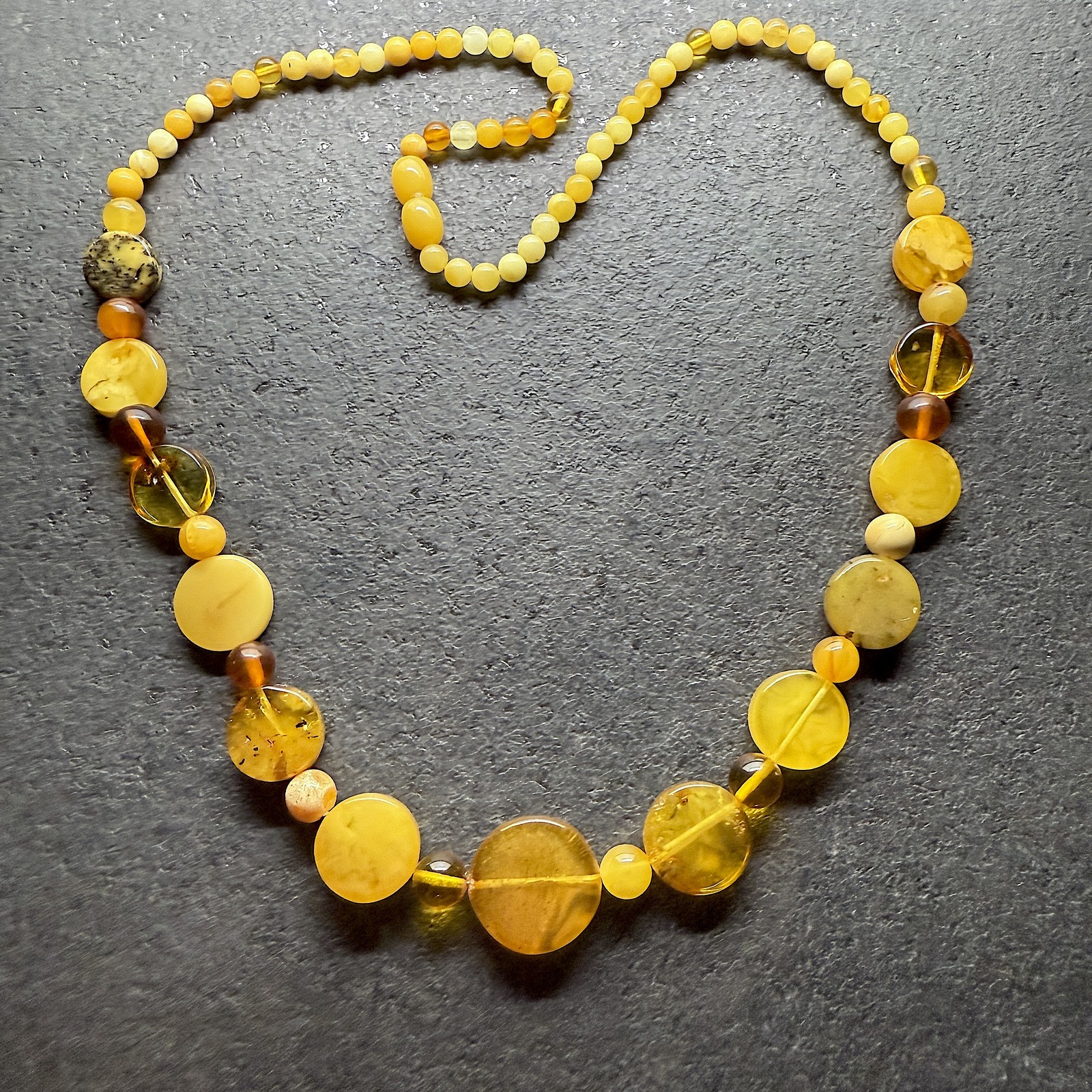 Vintage butterscotch Amber Necklace 60cm 22.4g