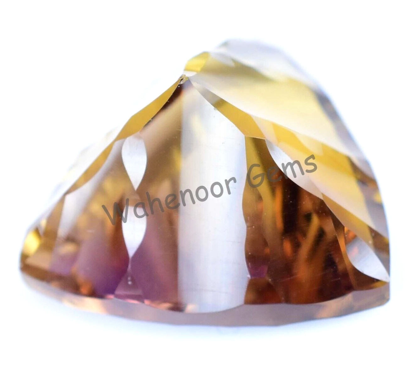 Flawless Natural Bi-Color Ametrine 27.45Ct Trillion Certified Untreated Gemstone