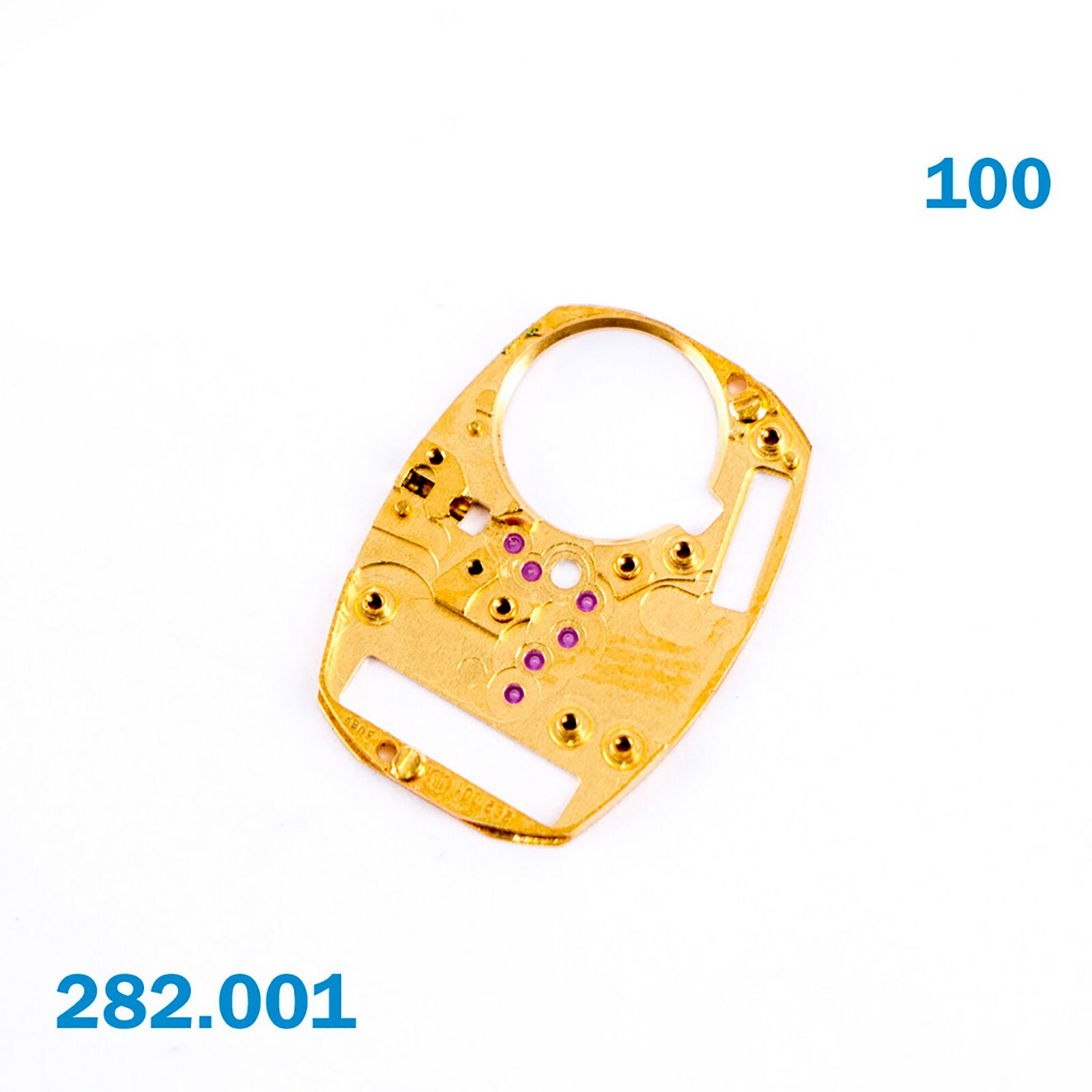 Eta Swiss Movement 282.001 Main Plate, Jewelled Part No 100 ( 10.020.07)