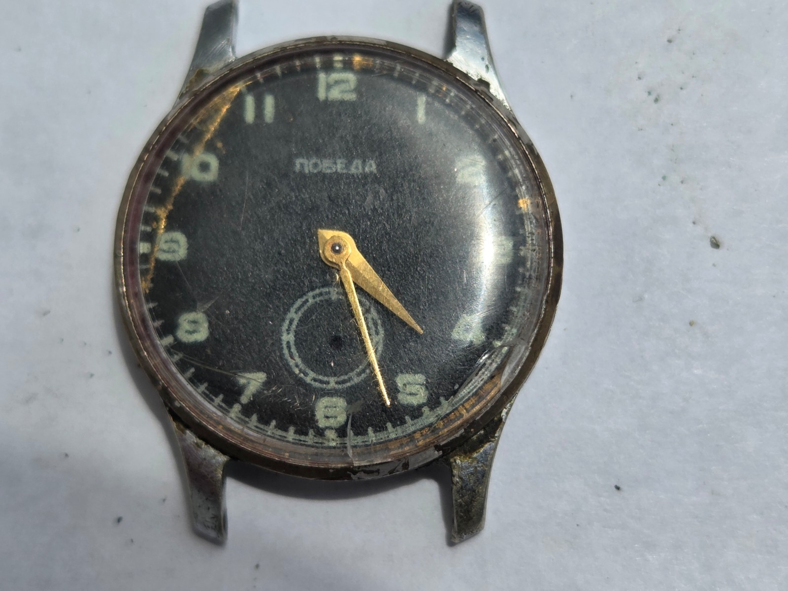 Russian Wristwatch Watch Pobeda , Victory . Made in USSR . Not working for parts