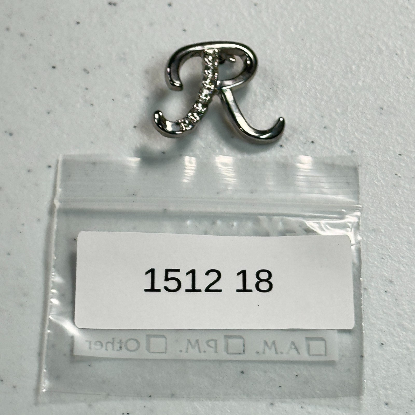 Rhinestone Initial R Brooch Silver Tone Letter Pin Personalized Monogram Jewelry