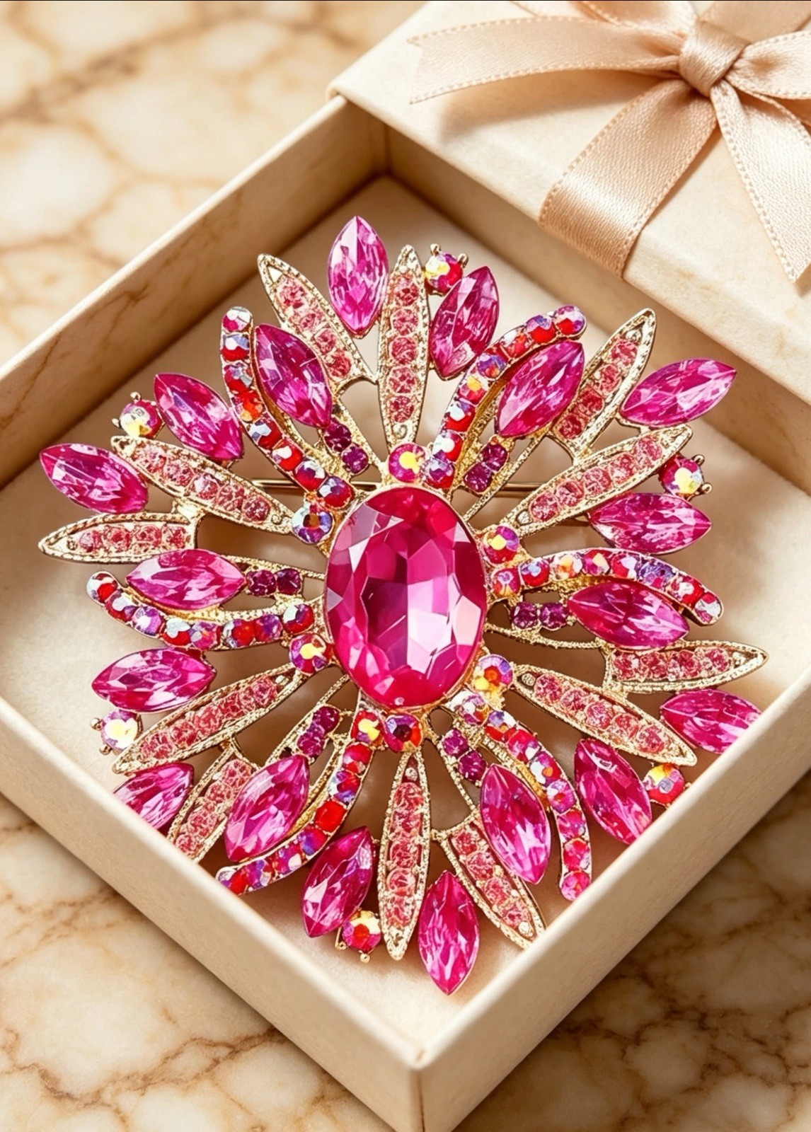 Classic Luxury Flower Shiny Brooch