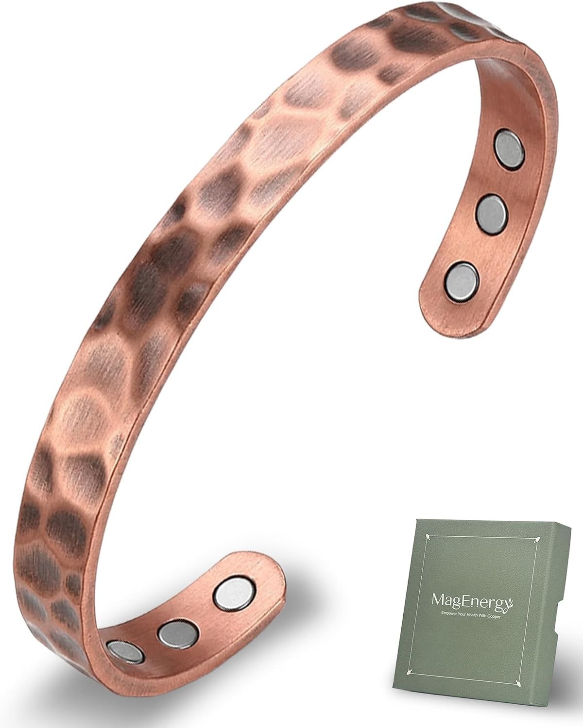 Copper Bracelet for Men and Women, 99.9% Solid Copper Magnetic Bracelets Adju…