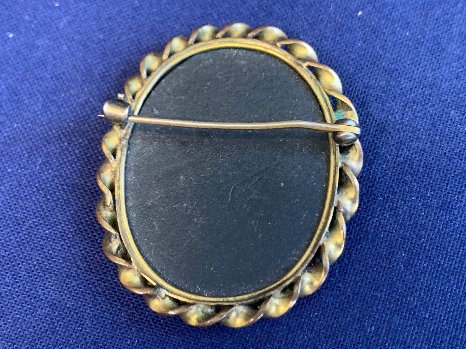 Antique Pietra Dura Brooch Costume Jewelry White Flower Floral Stone Inlay Pin
