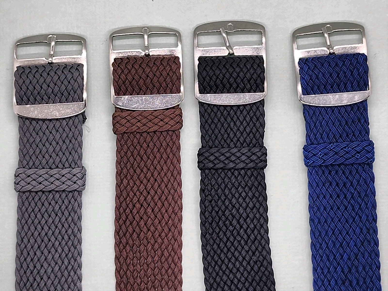 Four 1960’s-70’s NOS 20mm Perlon Woven Nylon 1 Piece Military Style Watch Bands