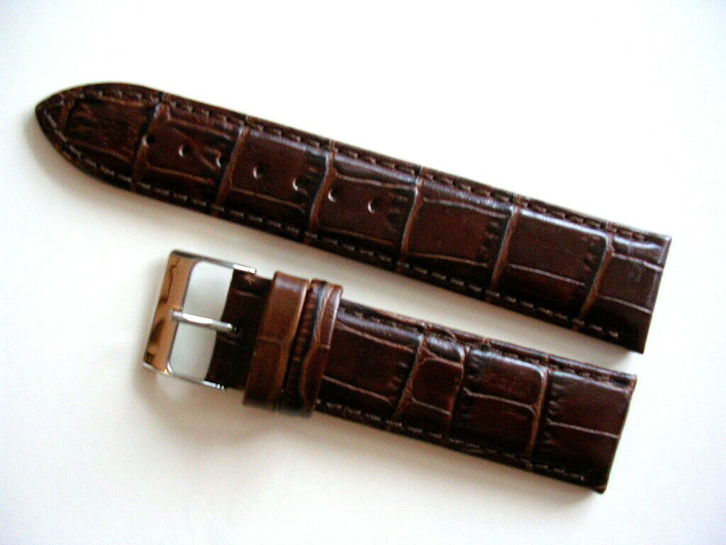 20mm Black Crocodile Calf genuine leather watchband IW SUISSE 16 17 18 22 24 USA