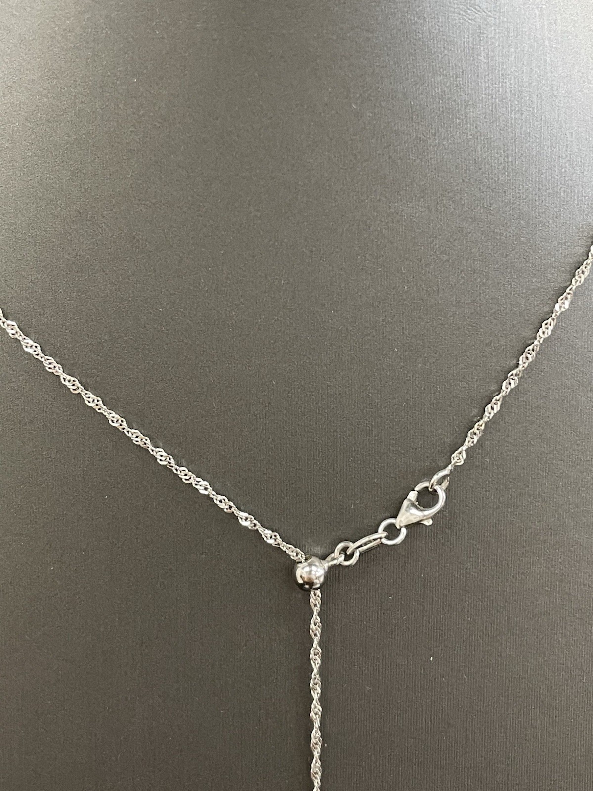 14k White Gold Chain Necklace 1mm 1.7g Adjustable 19 1/2 Inches Italy