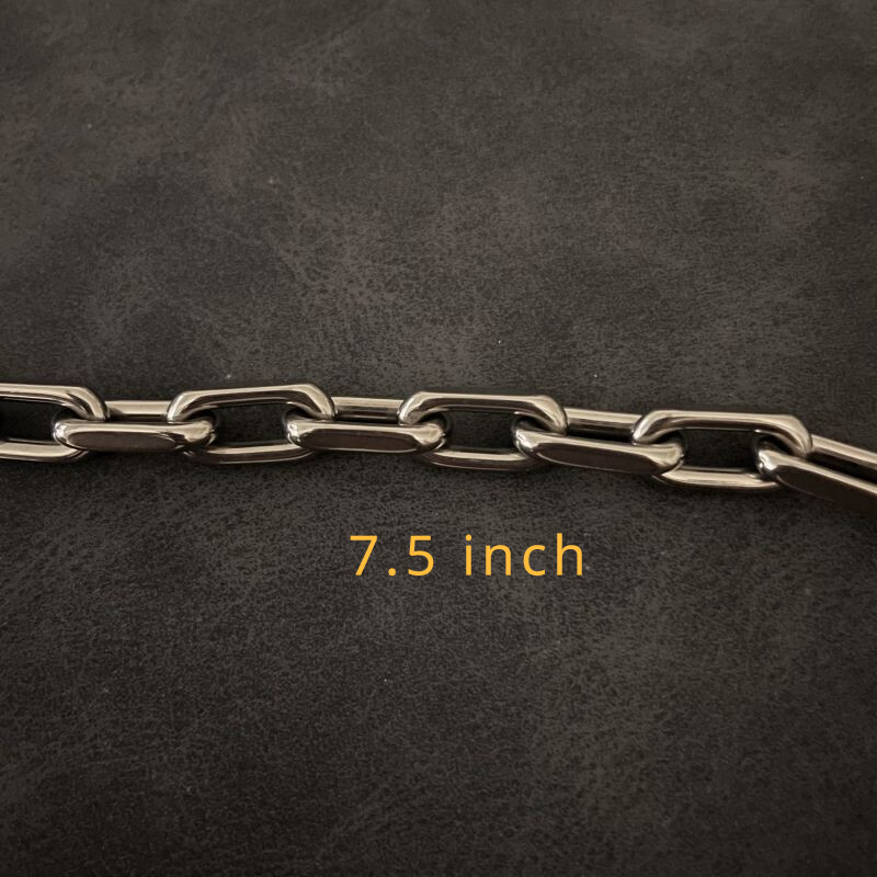 New 8mm Pure Titanium Chain Bracelet Men’s Women Flat O-Chain Anti Allergy 7.5″