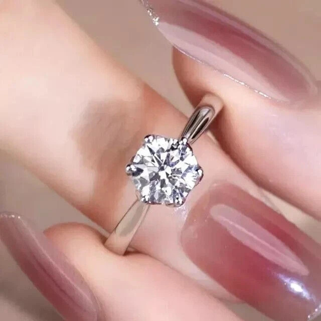 IGI Certified 1.50 Ct Round Cut Lab Grown Diamond Ring Solid 925 Sterling Silver