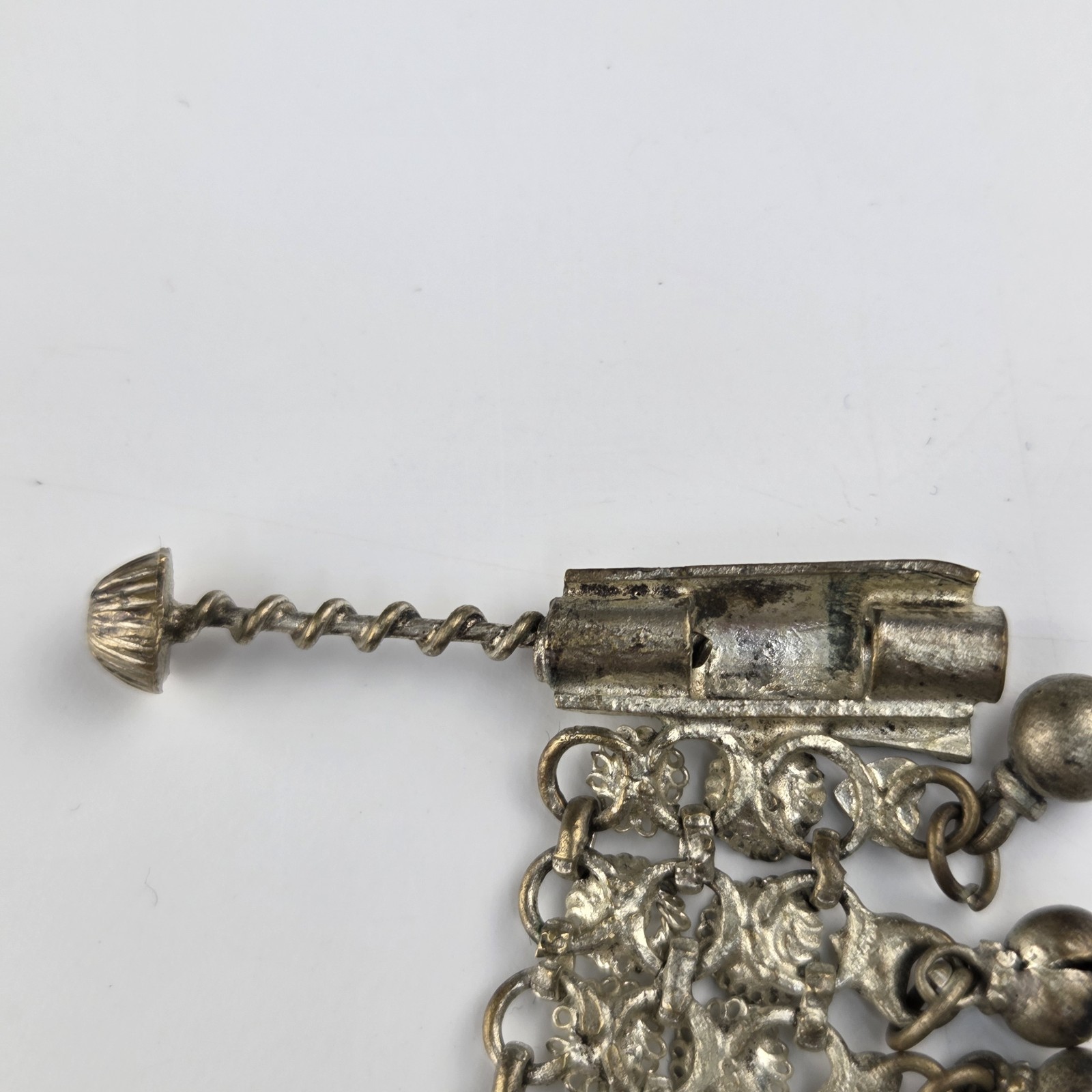 Yemenite Anklette 10.5″ Jingling Silver Tone Bells Metal With Heart Design