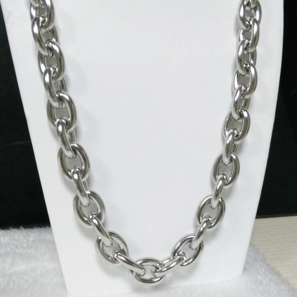 15mm Women Men Stainless Steel Rolo Oval Link Chain Necklace 16inch-40inch