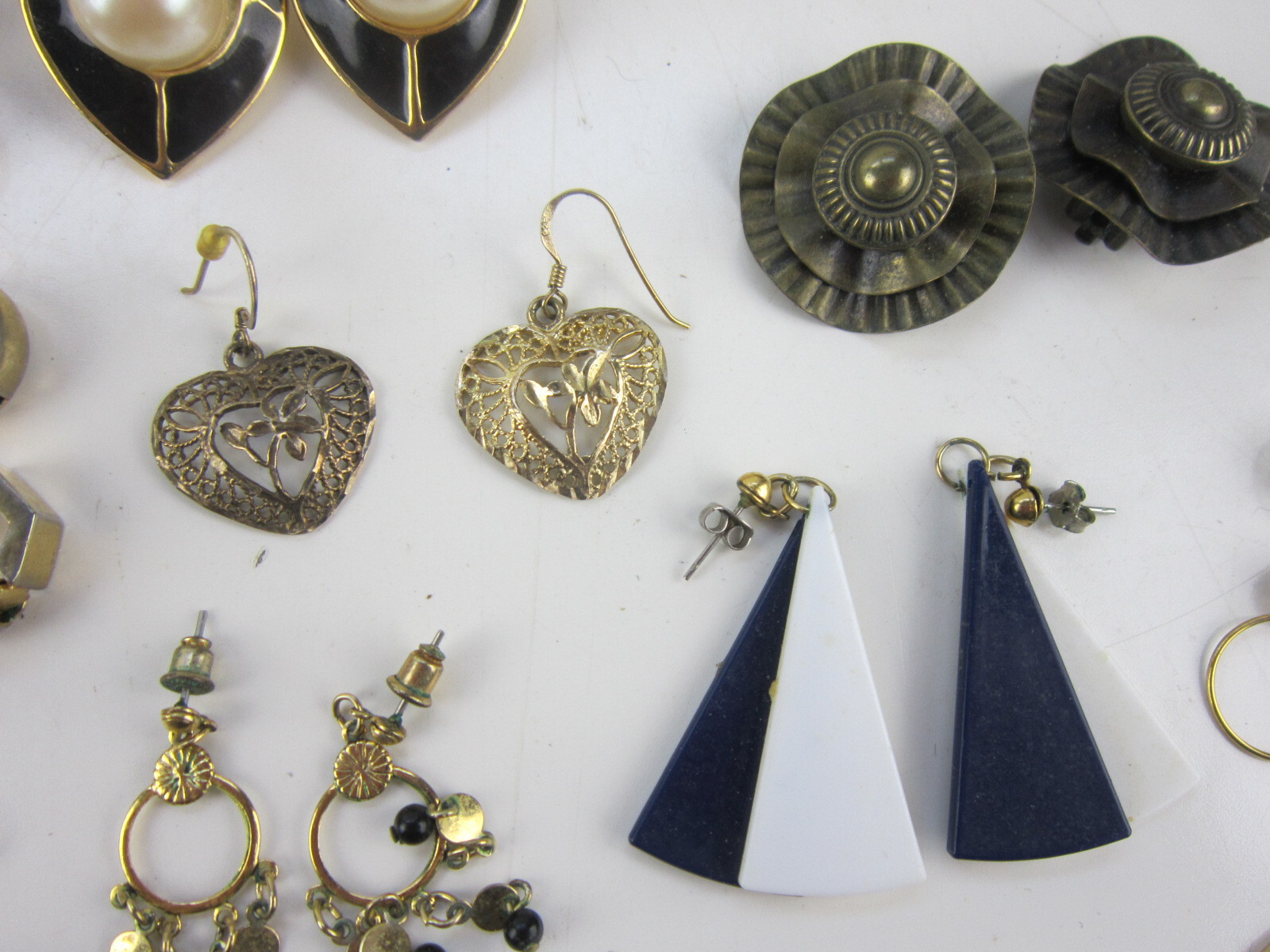 Vintage Earrings Lot, Some Clip On. Ring, Pendant. Not Researched.