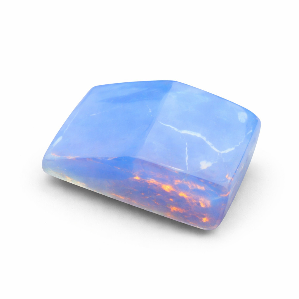 CERTIFIED Blue Opal Uncut Rough 157 Ct Lab-Created Loose Gemstone for Collection