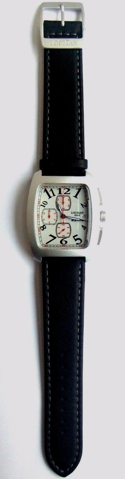 LOCMAN SPORT SILVER-GRAY CHRONOGRAPH WATCH Model 487, NEW