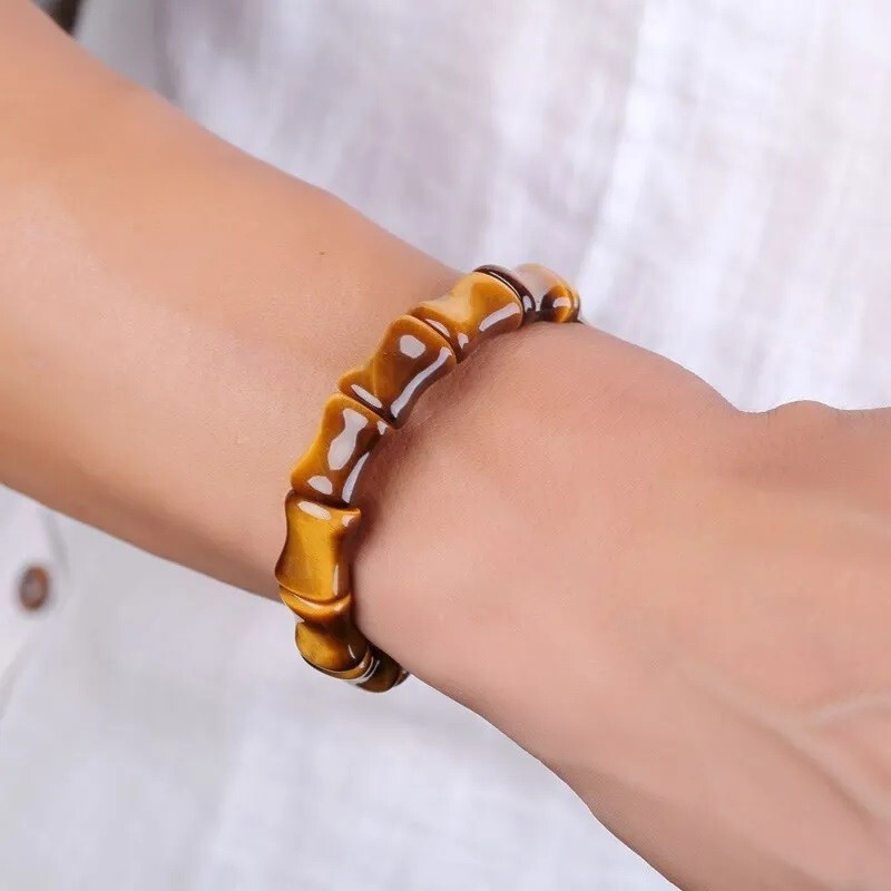 Natural Tiger’s Eye Stone Beaded Bracelet Bangle Gemstone Stretch Bracelet