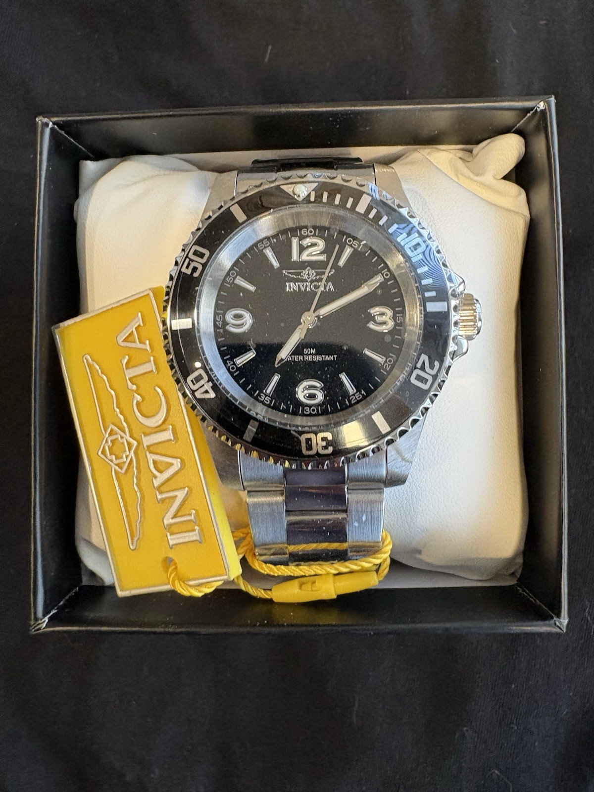 Invicta Grand Diver 49335 Men’s Black Dial Stainless Steel Quartz Watch New Box