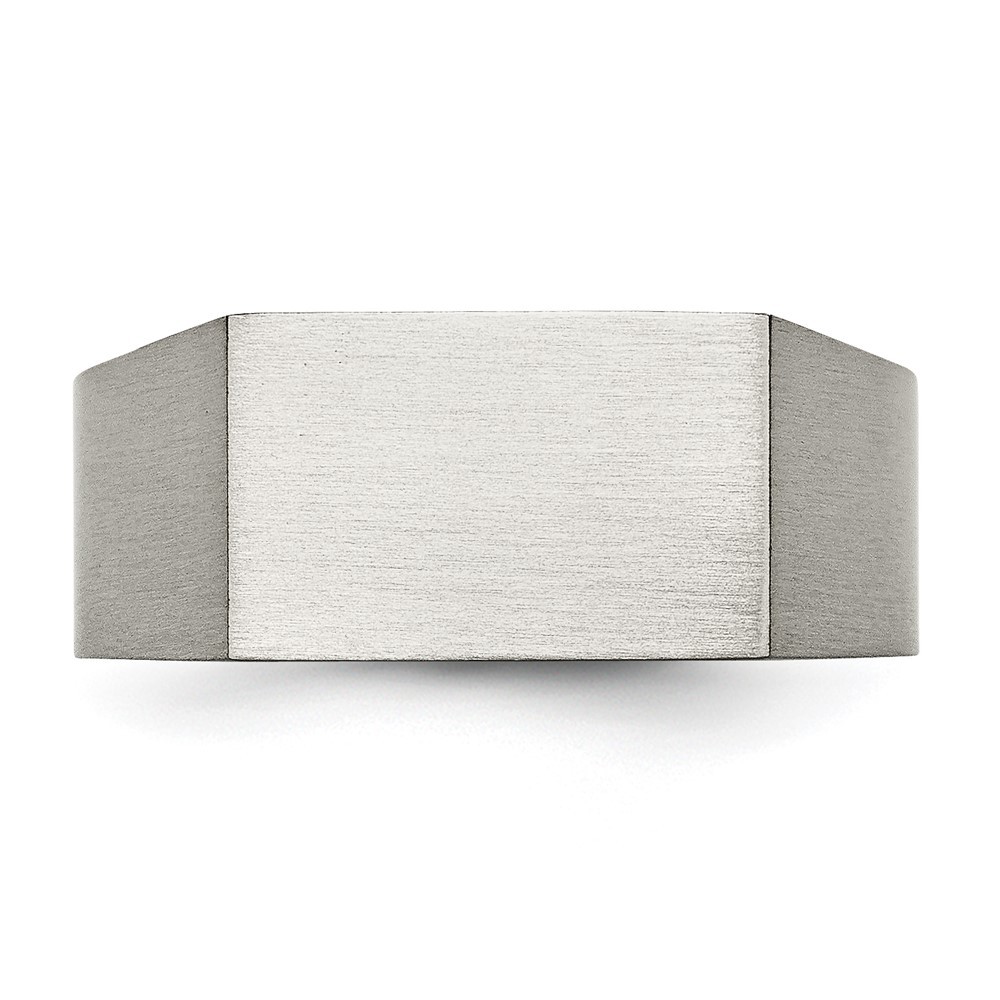 Titanium Brushed and Polished Signet Ring Size 12 for Men’s 8.06gm
