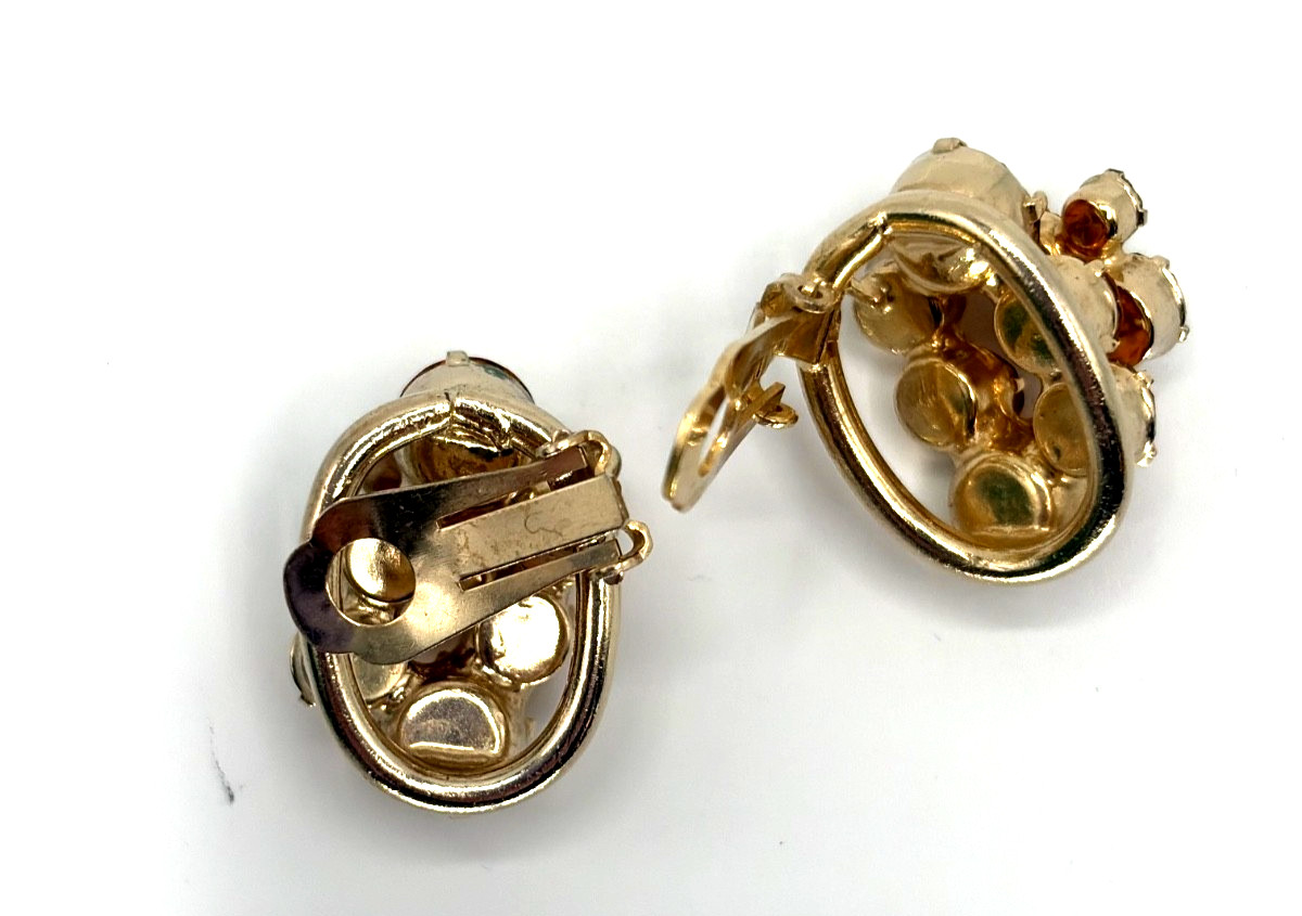 JULIANA D&E Set Bracelet w/Earrings Topaz and Citrine Rhinestones Ref#3288