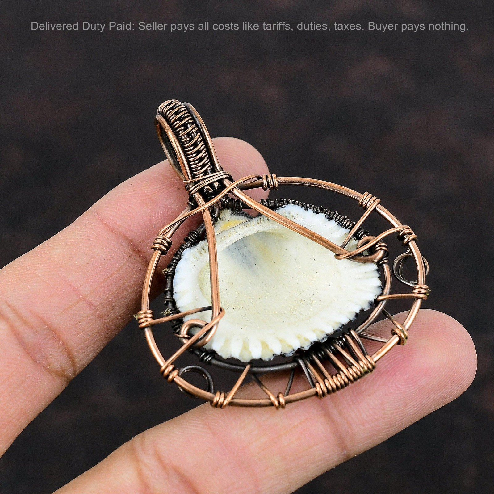 Titanium Coated Shell Gemstone Wire Wrapped Tree Of Life Pendant Jewelry Copper