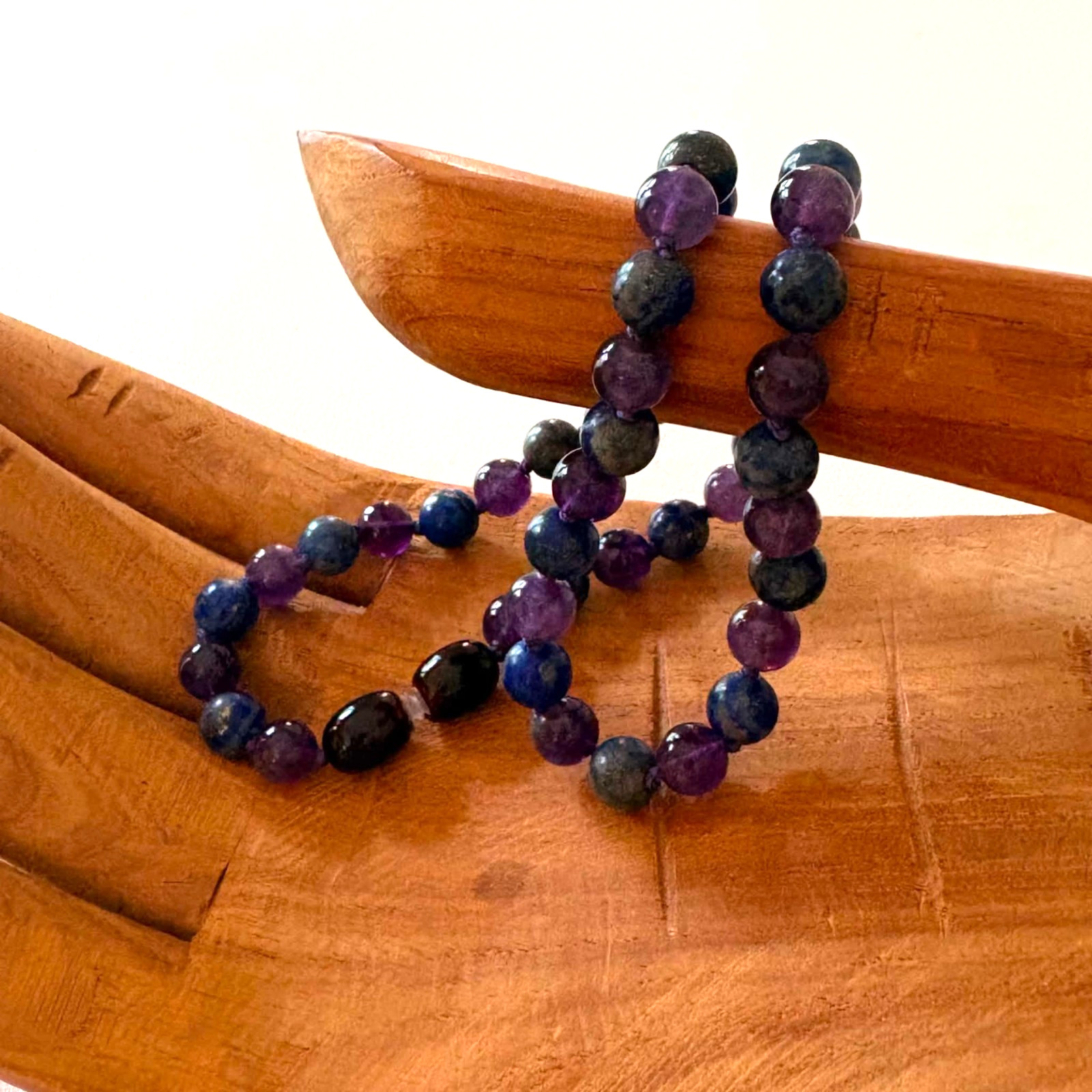 Baltic Essentials ADHD “AMETHYST- LAPIS LAZULI” Necklace 14″ Age 5-12 Years.