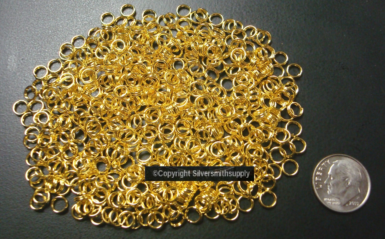 5mm Gold plated split rings jump rings 500pcs beading bails charm attach FPC006C