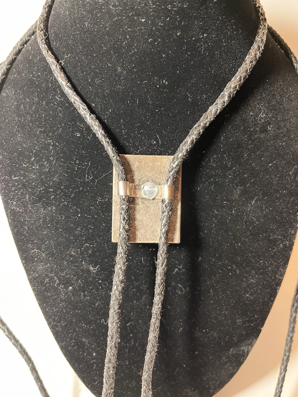 Set/2 Woven Leather Bolo Ties Diff Lengths 2 Tones Repair Needed