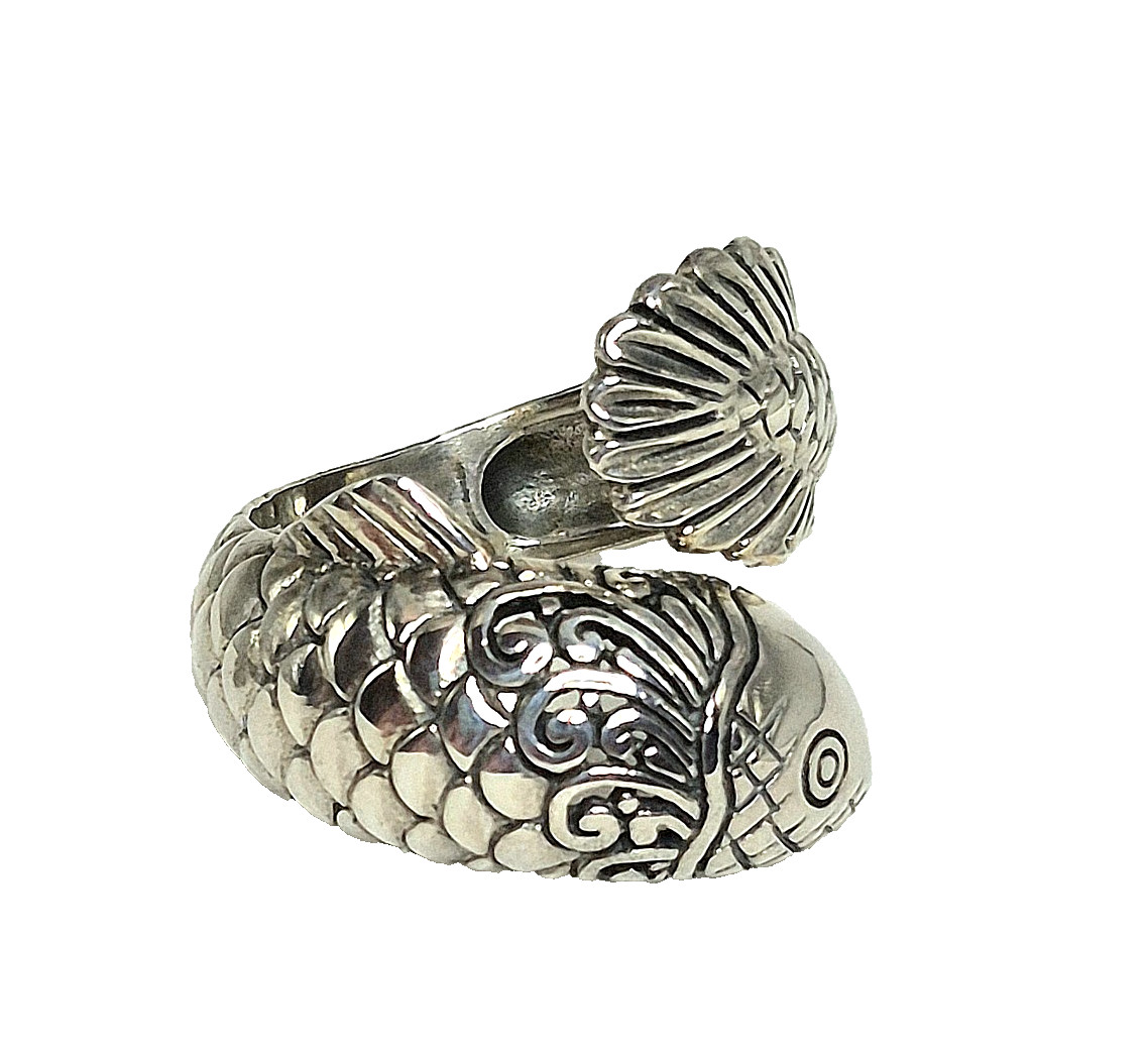 Bali Legacy Sterling Silver Koi Fish Ring Size 7 (6.10 g)