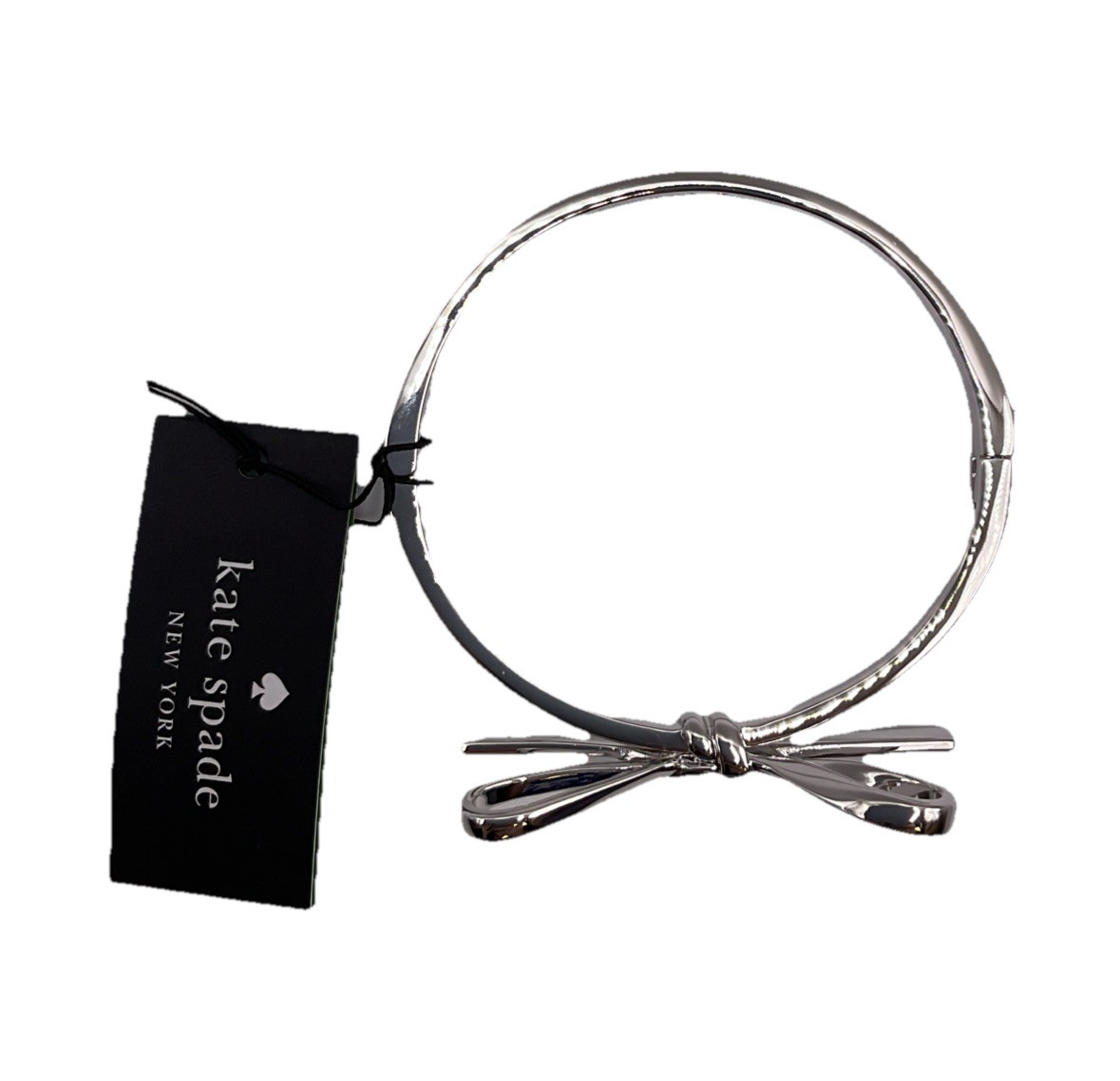 Kate Spade Bracelet Skinny Mini Bow Bangle Silver Tone O0RU2912 XMAS Gift $79