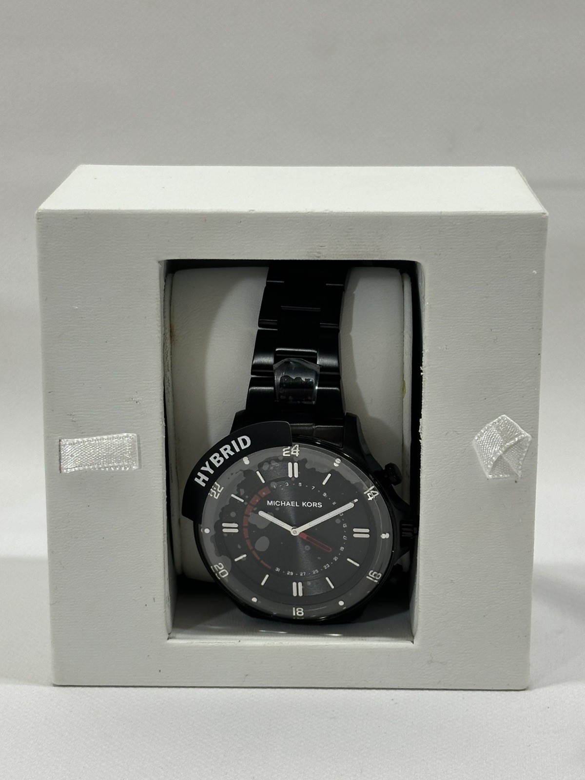 Authentic Michael Kors Access Men’s Reid Black Hybrid Smartwatch – MKT4015