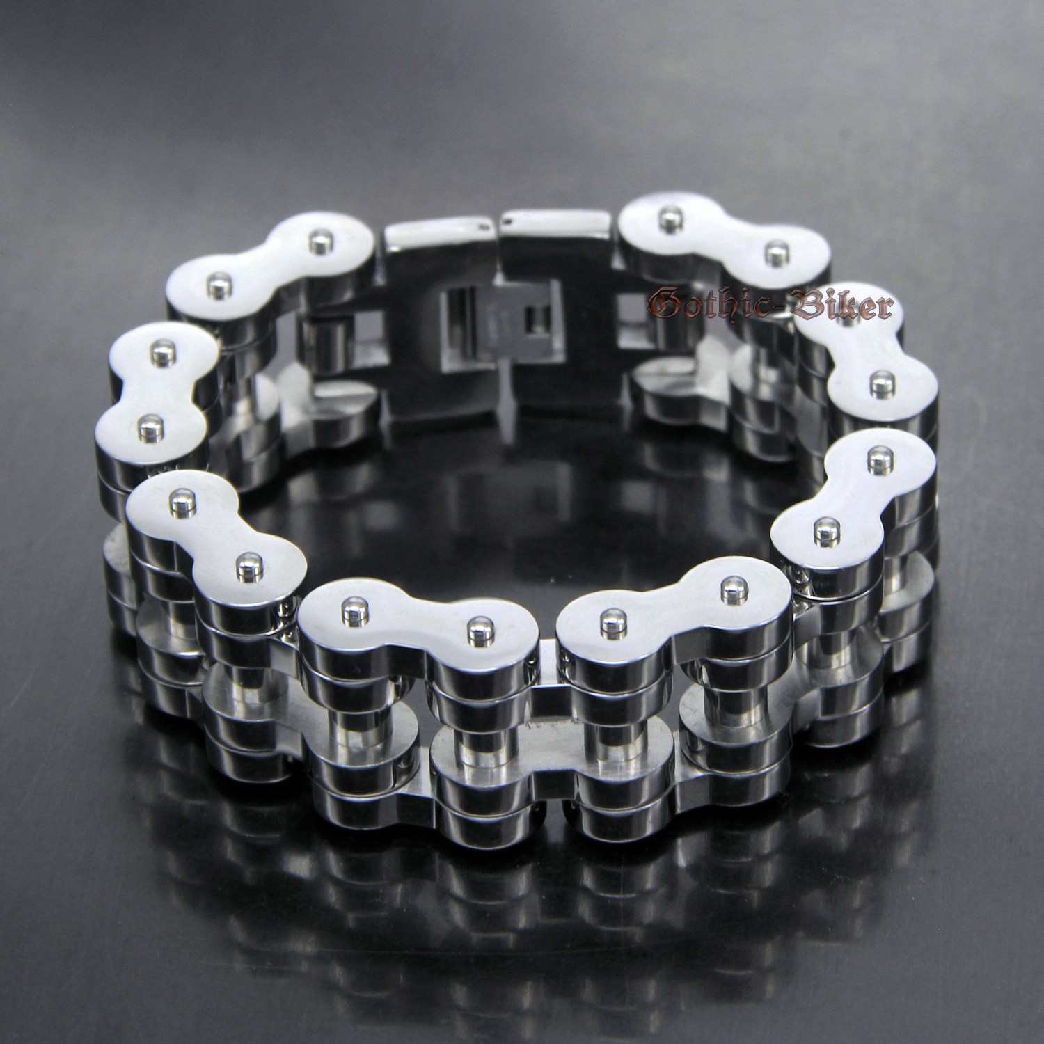Heavy Chunky Motorcycle Bike Chain Mens Bracelet Stainless Steel Silver Polished