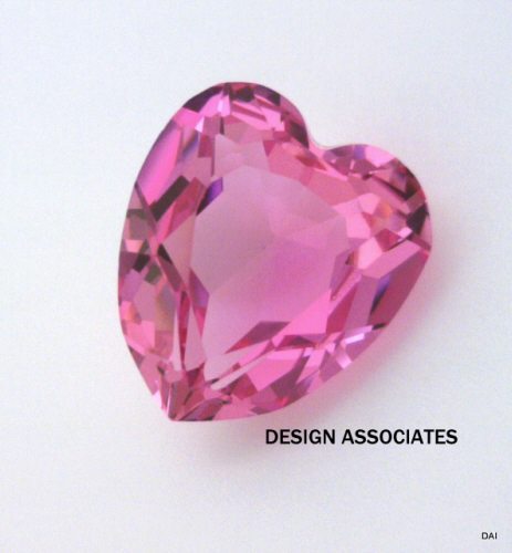 LAB CREATED PINK SAPPHIRE 7X6 MM HEART CUT AAA