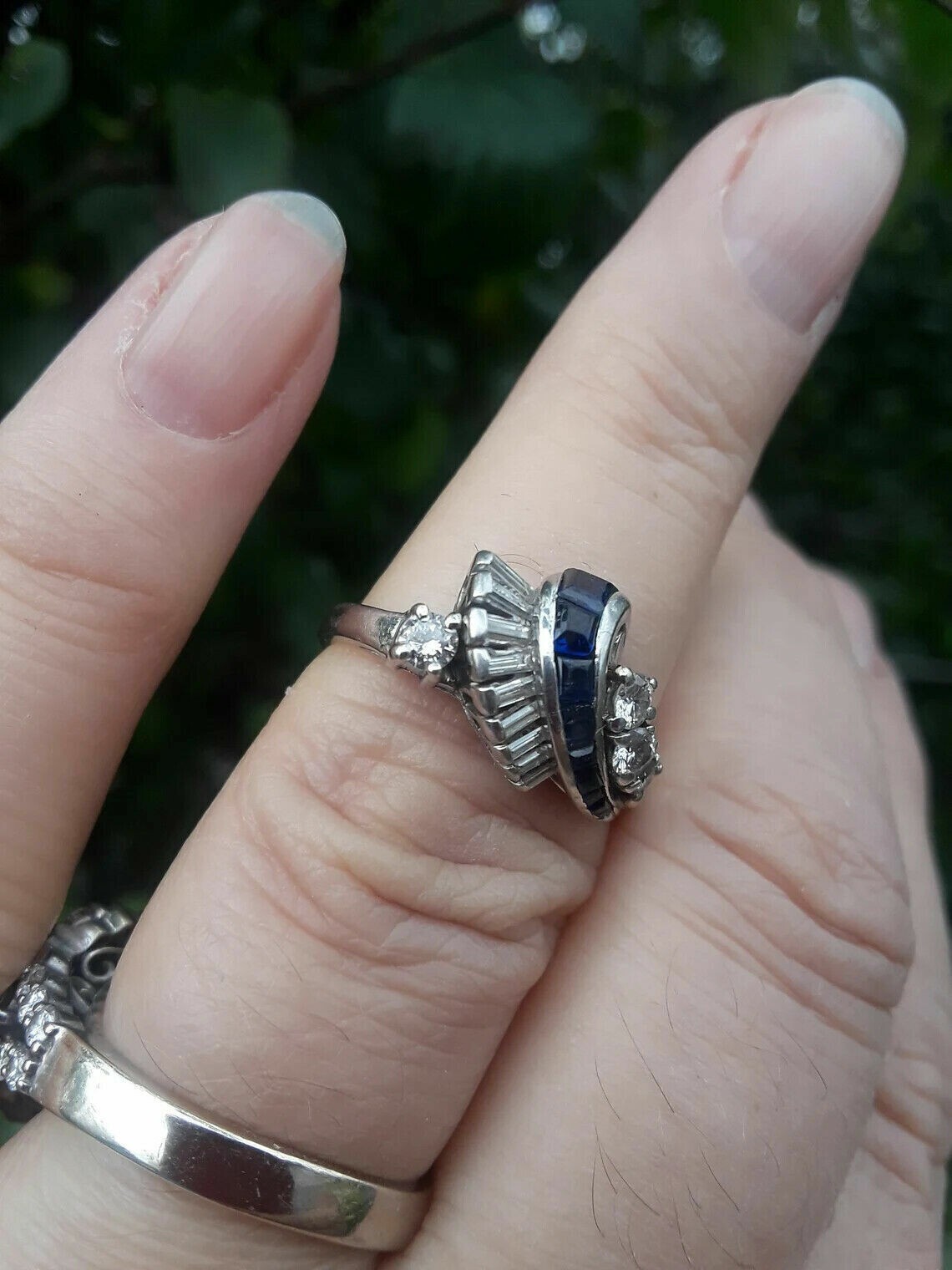 1.50Ct Lab-Created VVS1 Diamond Cocktail Engagement Ring 14K White Gold Finish