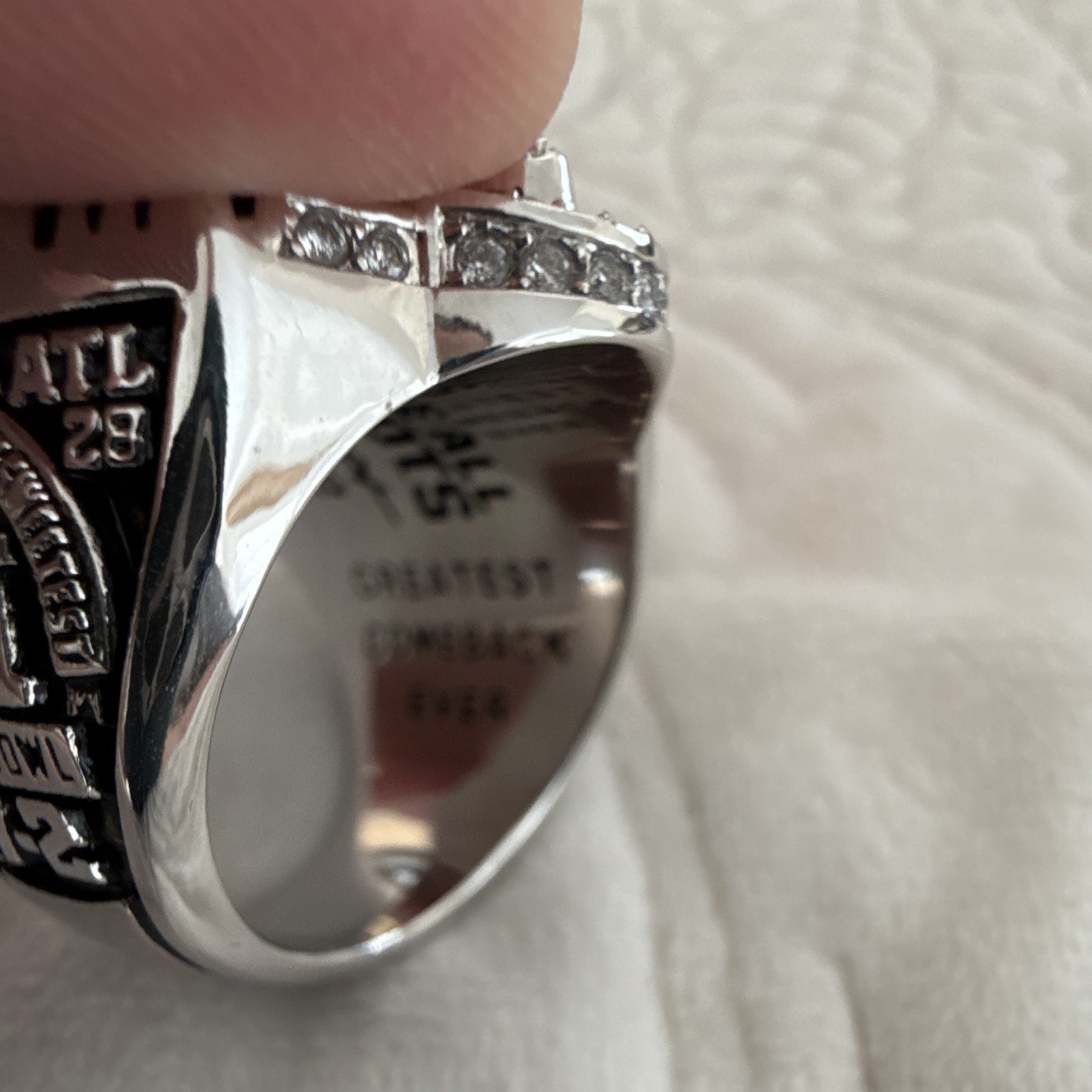 NE Patriots Supperbowl Alloy Steel Ring Blue / Steel Color Ring Size 10? I Think