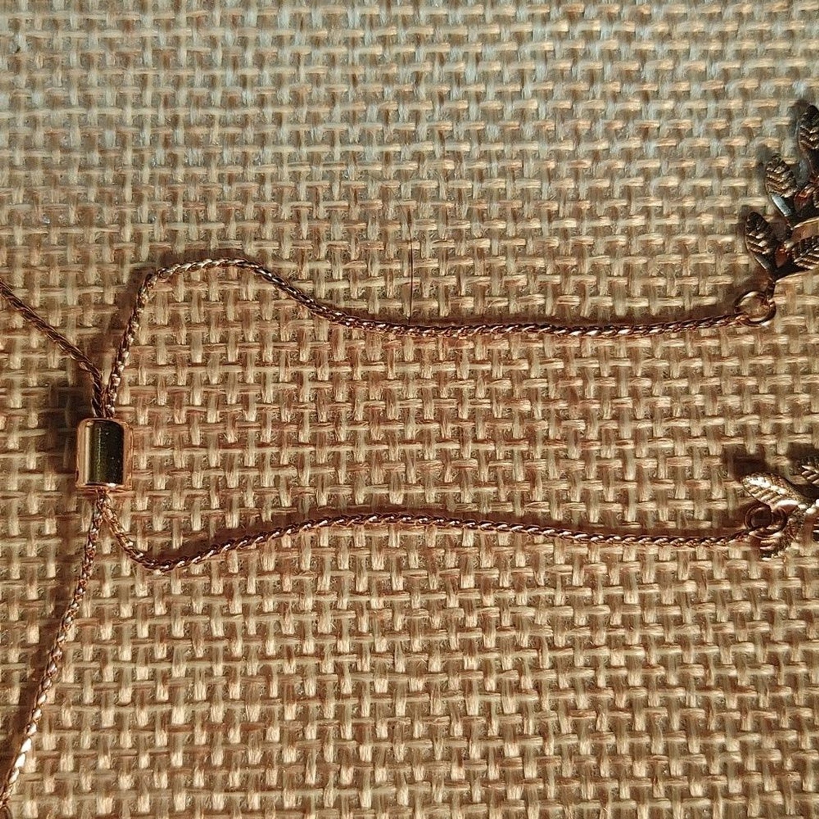 Rose Gold Adjustable Slider Chain Leaf Bracelet