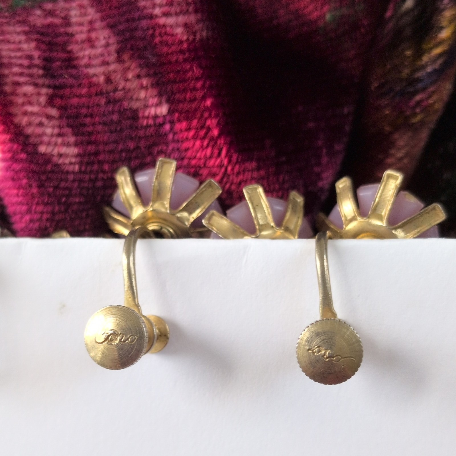 Vintage Coro Marked 5 Pairs Earrings Screwback & Clip As Pictured.