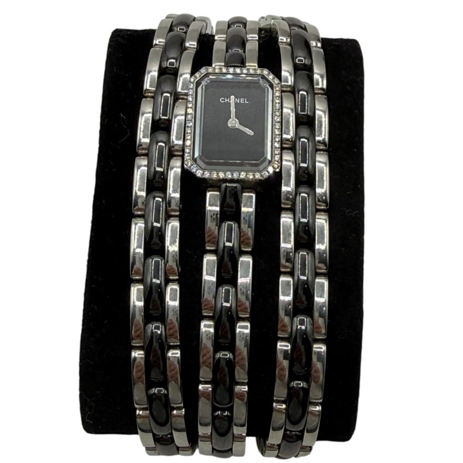 Chanel Première 18K White Gold Diamond Bezel Triple Wrap Watch O.N. 39306 w/ Box