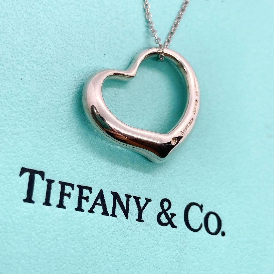 (1Day Handling) Authentic TIFFANY & Co. Elsa Peretti Open Heart Necklace SV925
