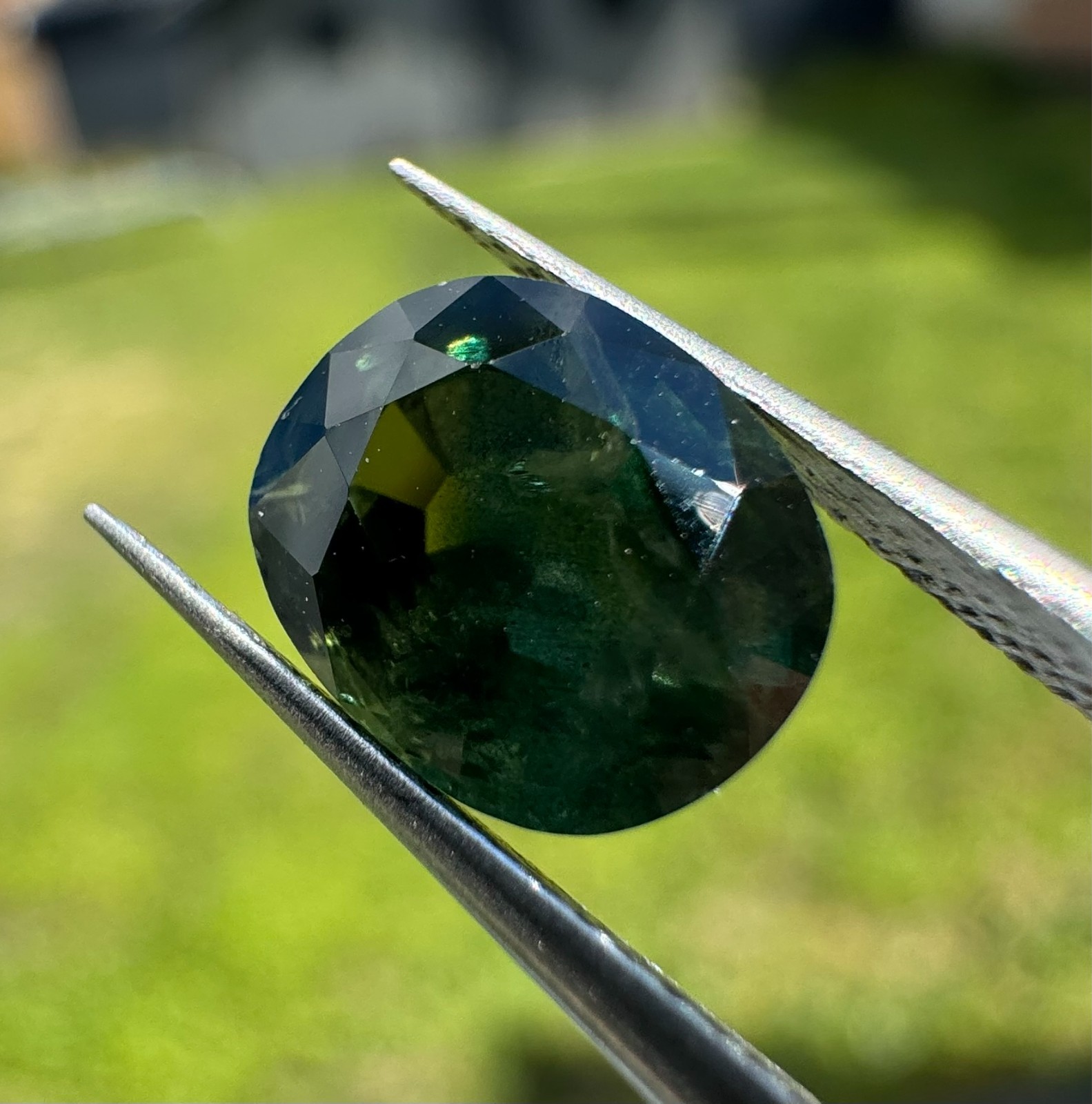 Natural No Heat Greenish Blue Sapphire 2.34ct Oval Cut GRA Certified