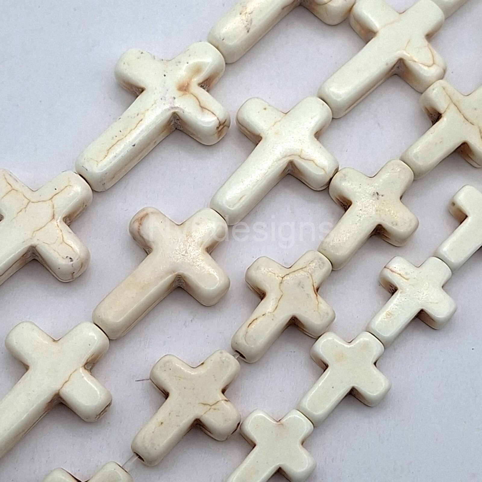White Cross Bead Turquoise Howlite Magnesite Cross Loose Beads 15″ Wholesales