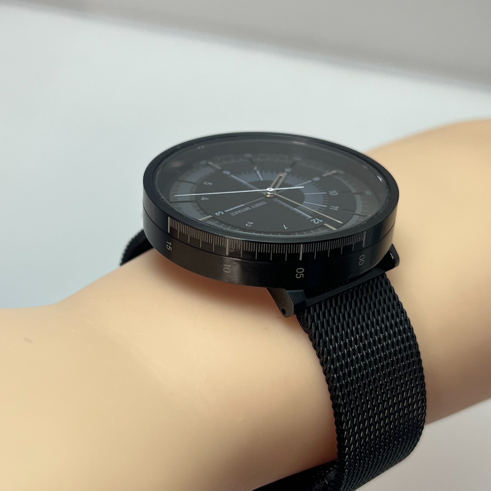 Issey Miyake Seiko Automatic 1/6 by Nao Tamura Black Mesh Band Made Japan #109B