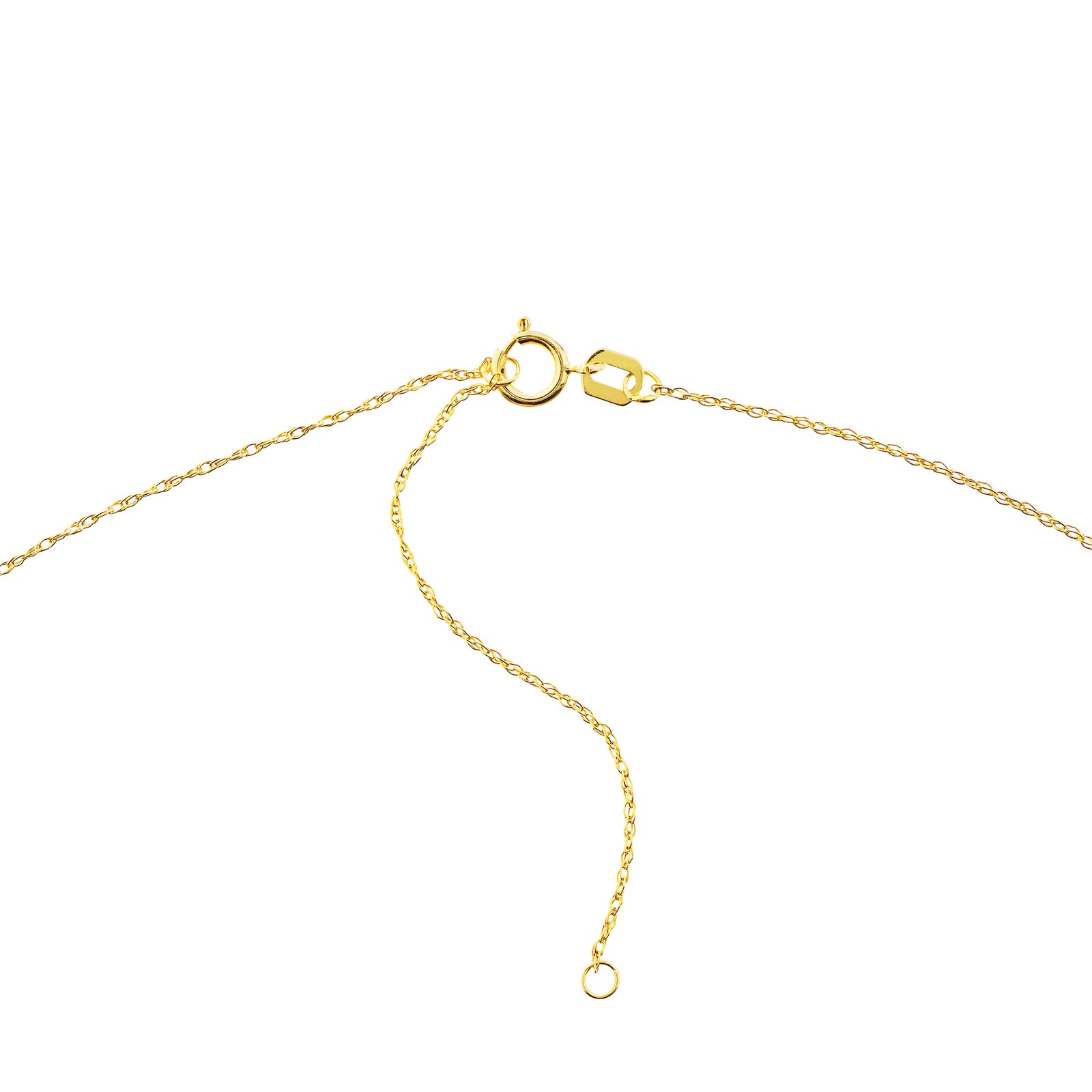 Interlocked Hearts Adjustable Chain Necklace Real 14K Yellow Gold Up to 18″