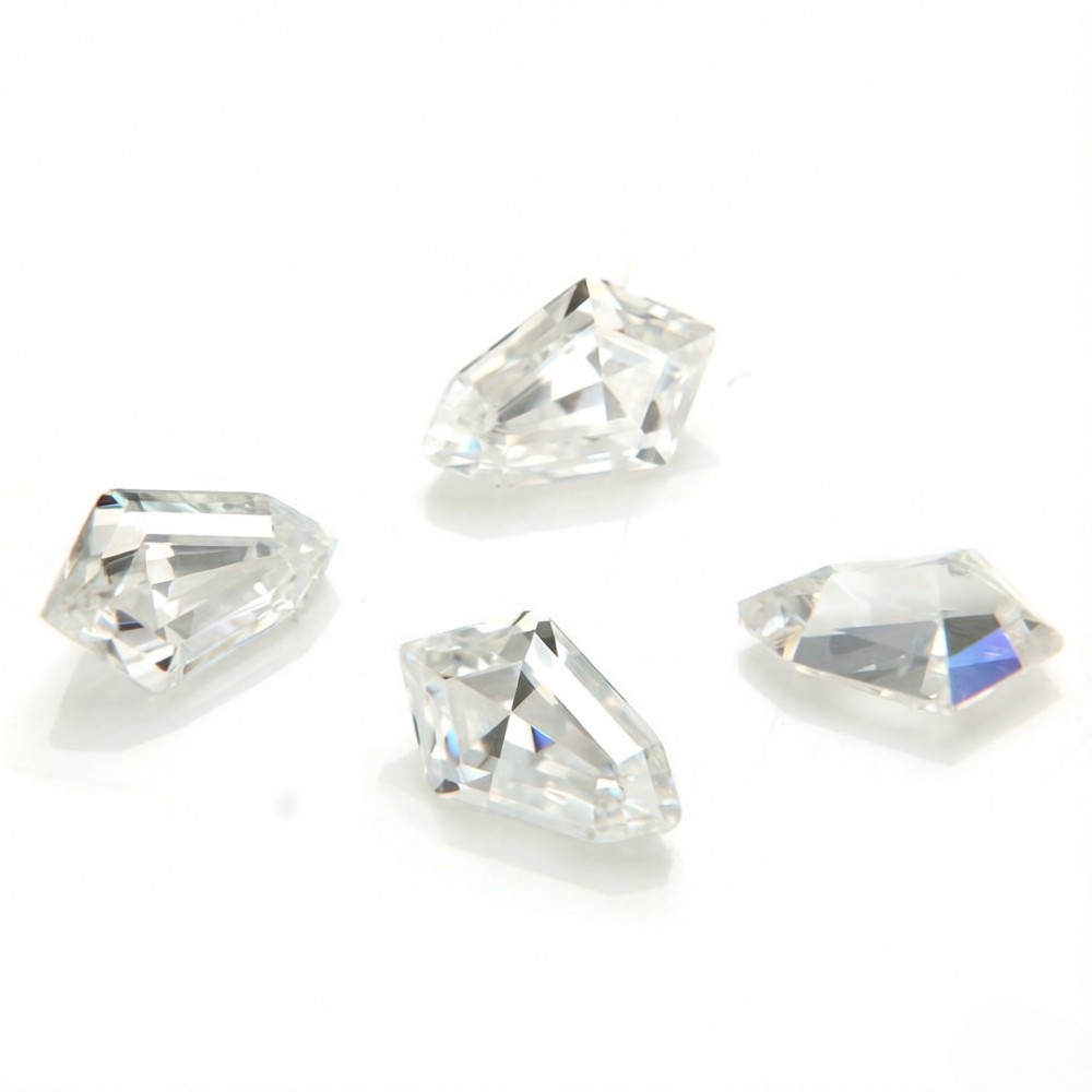 1~2ct VVS1 Moissanite Long Arrow-Shaped Pointed-Corner Hexagonal Cut Loose Stone