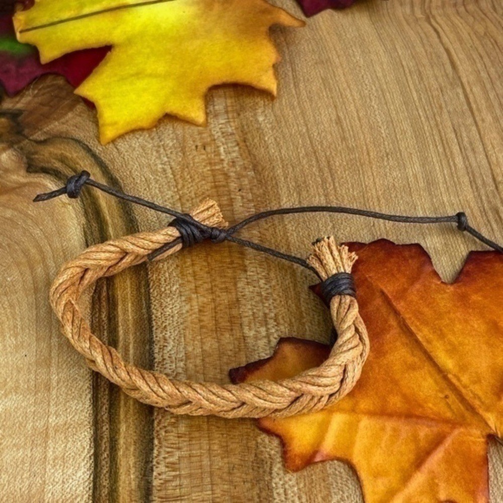 Mens Bracelets Bundle Adjustable Faux Leather & Hemp Bracelets Bundle