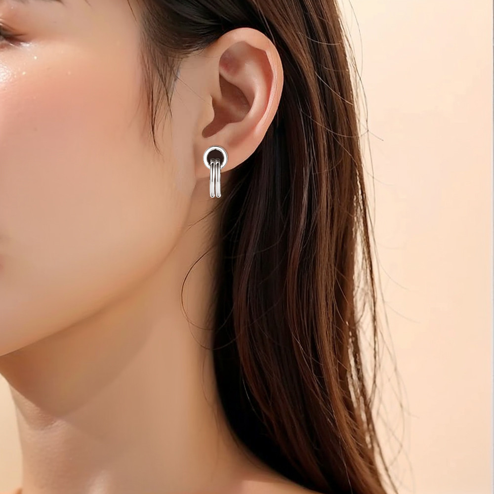 1 Pair Dangle Ear Gauges with Rings Double Flared Ear Tunnels Ear Plugs Expander