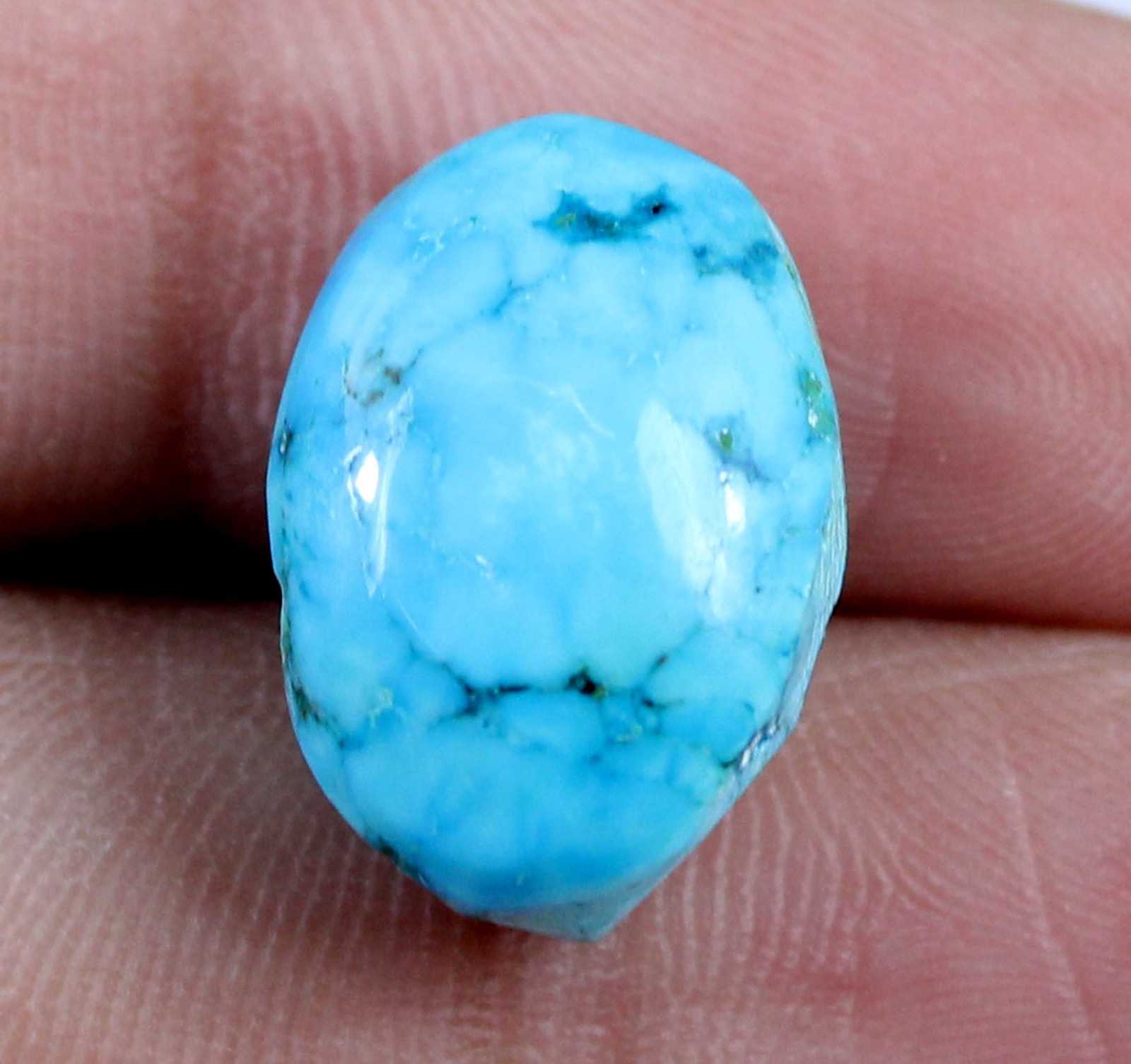 13.45 Ct Natural Blue Turquoise 15 x 11 mm Oval Loose Gemstone Certified T9126