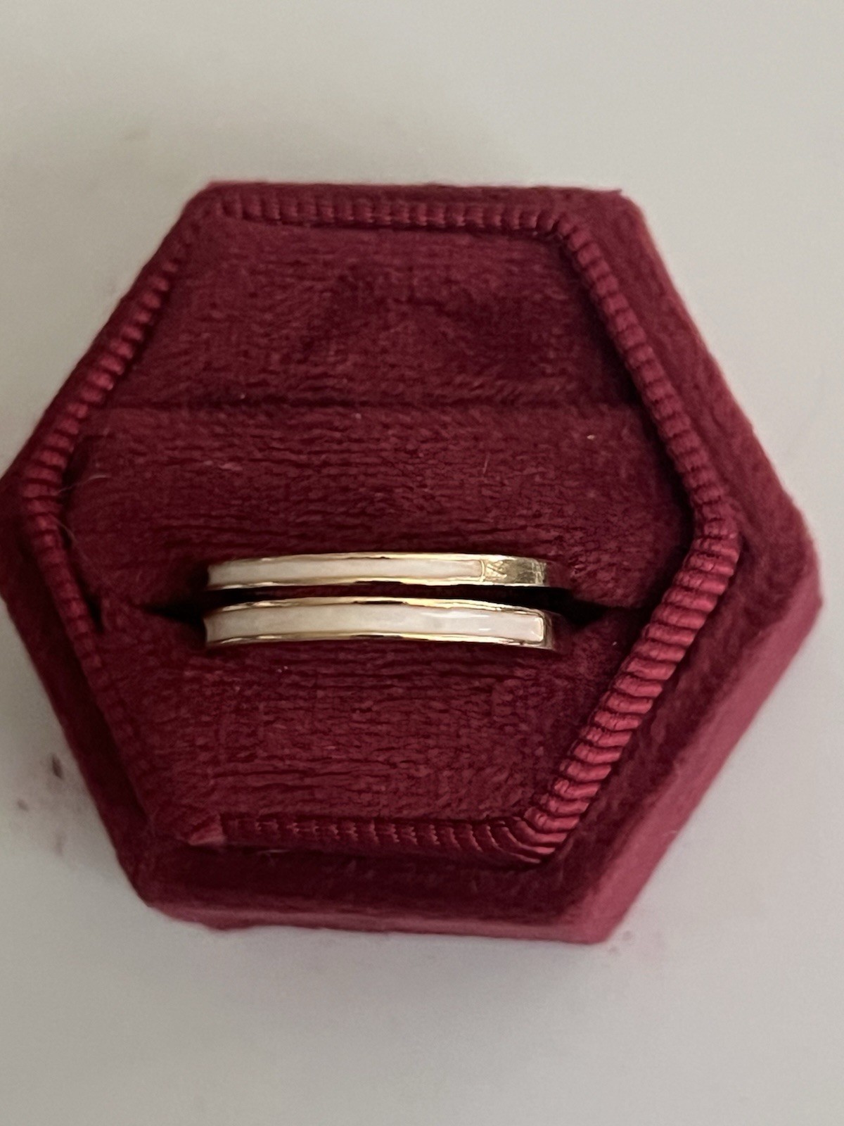 Gorgeous Stainless Steel Golden Embellished Open Statement Ring Size 7 NWT