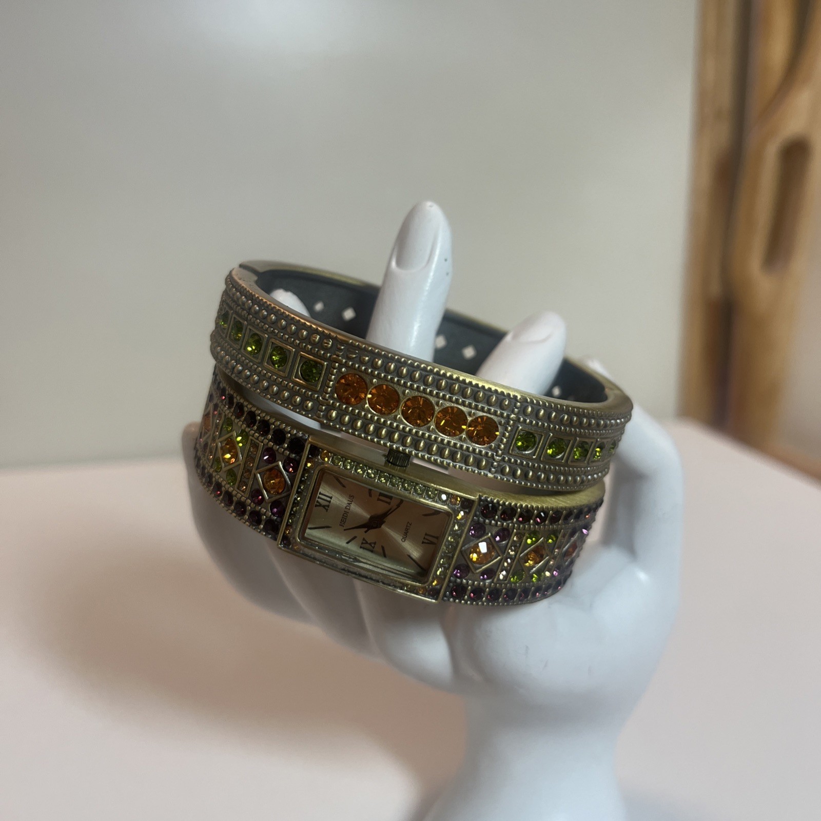 Heidi Daus “Double Trouble” Crystal Bangle and Watch Set NIB