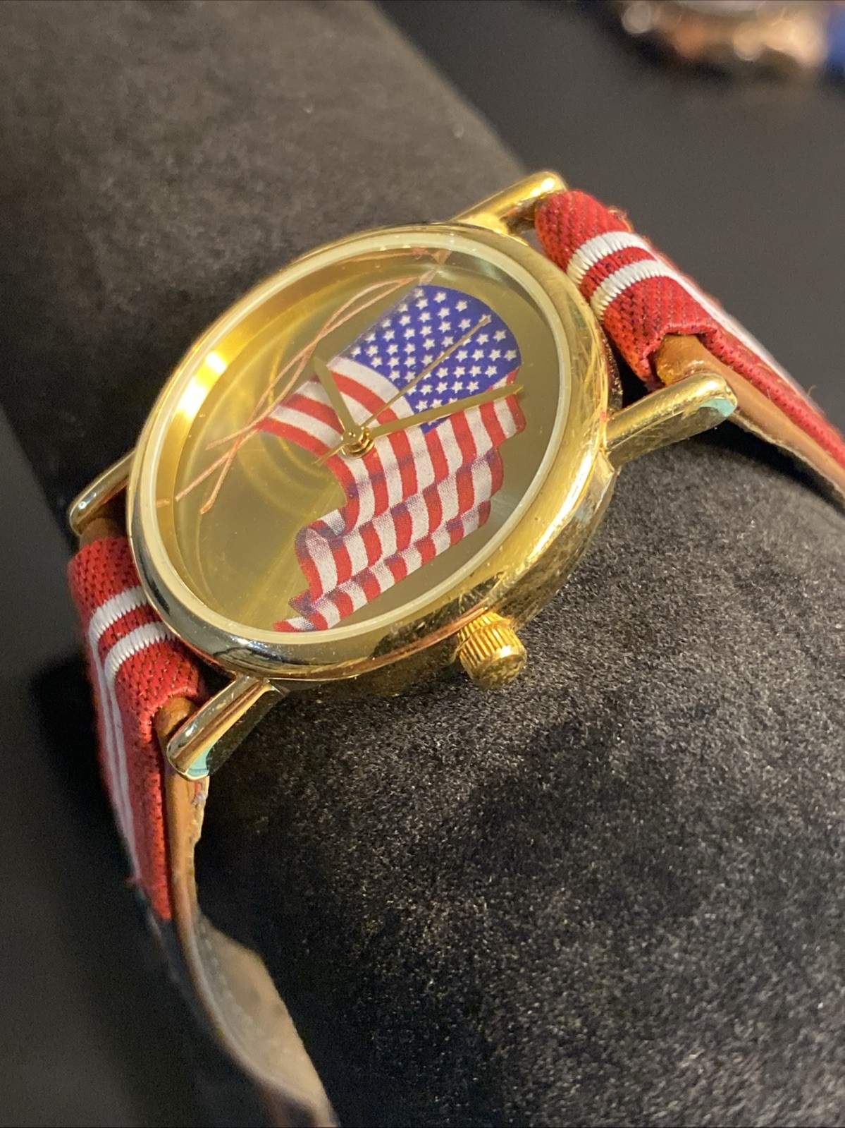 Vintage USA Flag Unisex Valdawn Watch New Battery