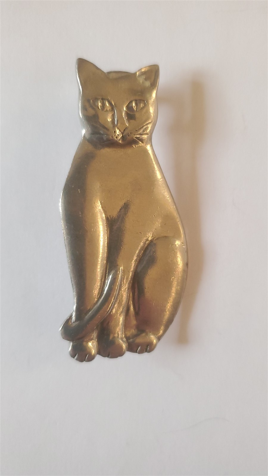 ~ VTG 1985 SIGNED Seagull Pewter Canada Jewelry Brooch Pin Cat 2.25″*H