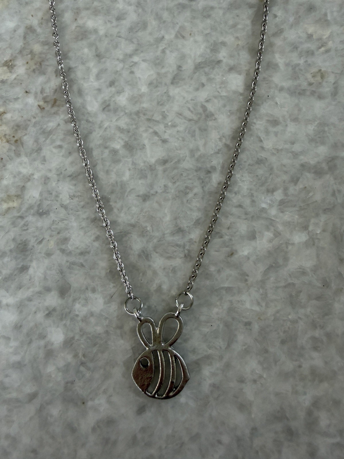 Bee Necklace Silver